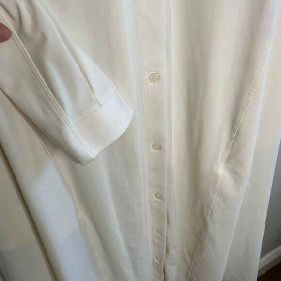 Athleta Cosmic Layer Dress XS White Cream Long Sleeve Button Down 534776 - Picture 7 of 8